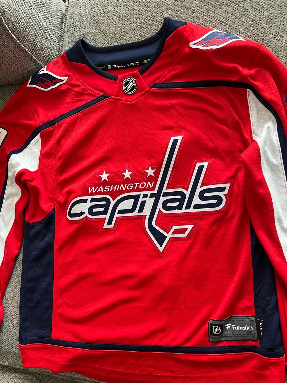 Fanatics Washington Capitals Red and Navy Hockey Jersey-Backstrom 19